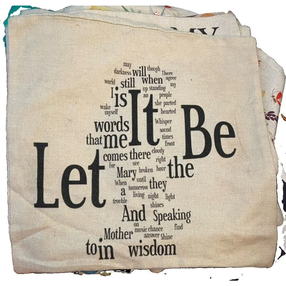 Abstract LET IT BE Pillow Case Double Sided For 17